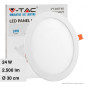 V-Tac VT-2407-RD Pannello LED Rotondo 24W SMD da Incasso con Driver - SKU 214872 / 214873 / 214874 [TERMINATO]
