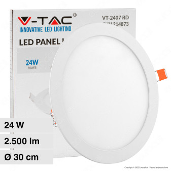 V-Tac VT-2407-RD Pannello LED Rotondo 24W SMD da Incasso con