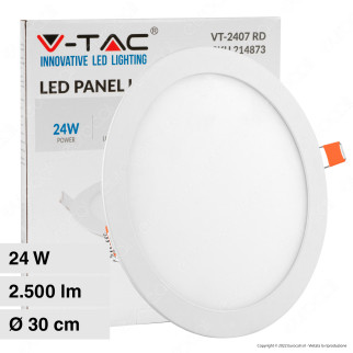 V-Tac VT-2407-RD Pannello LED Rotondo 24W SMD da Incasso con V-Tac VT-2407-RD Pannello LED Rotondo 24W SMD da Incasso con
