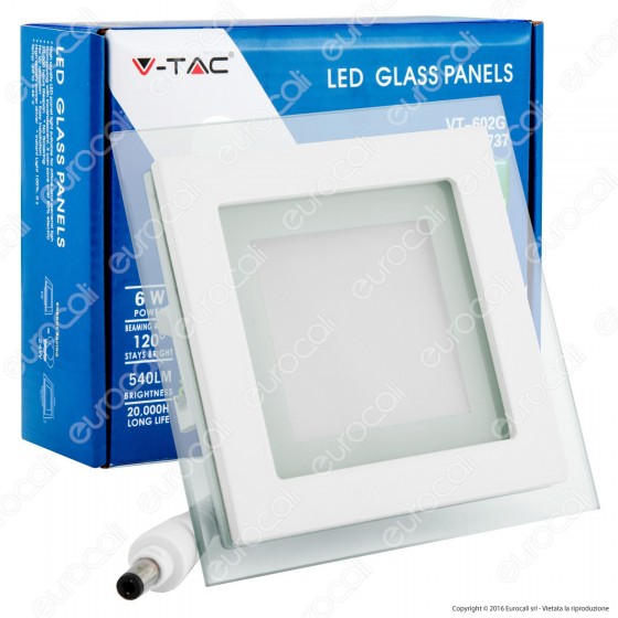 V-Tac VT-602G SQ Pannello LED Quadrato 6W SMD2835 da Incasso - SKU V-Tac VT-602G SQ Pannello LED Quadrato 6W SMD2835 da Incasso - SKU