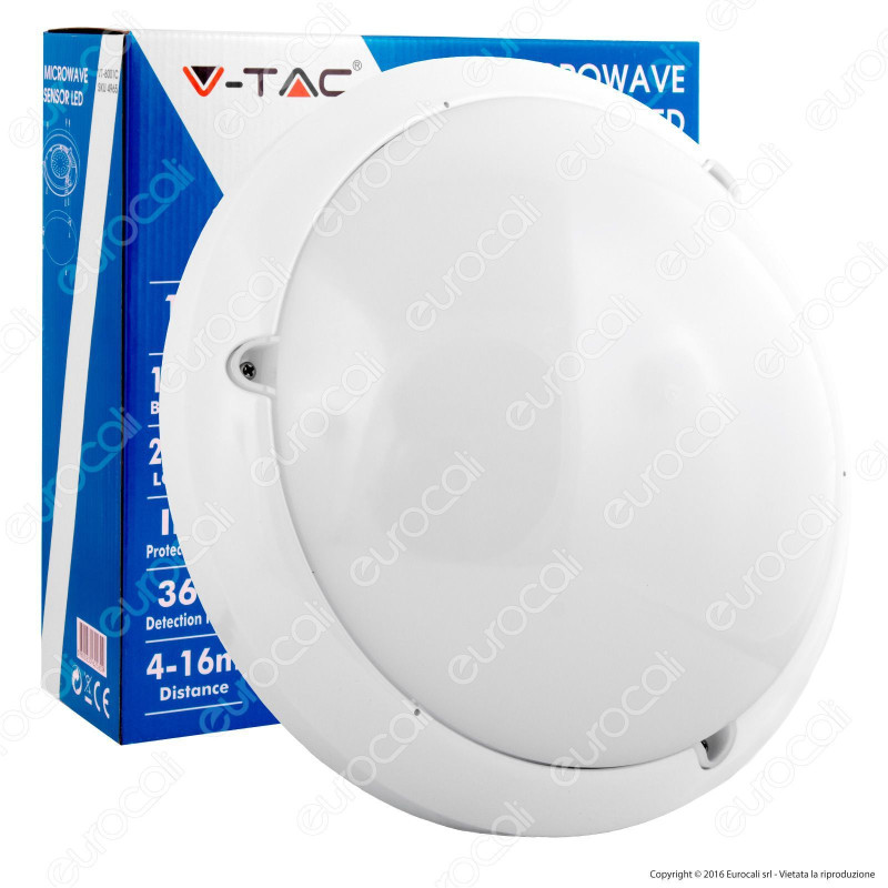 V-Tac VT-8001C Plafoniera LED 16W con Sensore di Movimento a