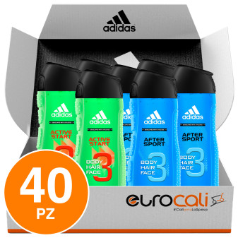 Adidas Shower Gel Bagnoschiuma 3in1 Corpo Capelli Viso After Sport Hydrating + Active Start