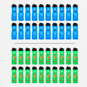 Adidas Shower Gel Bagnoschiuma 3in1 Corpo Capelli Viso After Sport Hydrating + Active Start