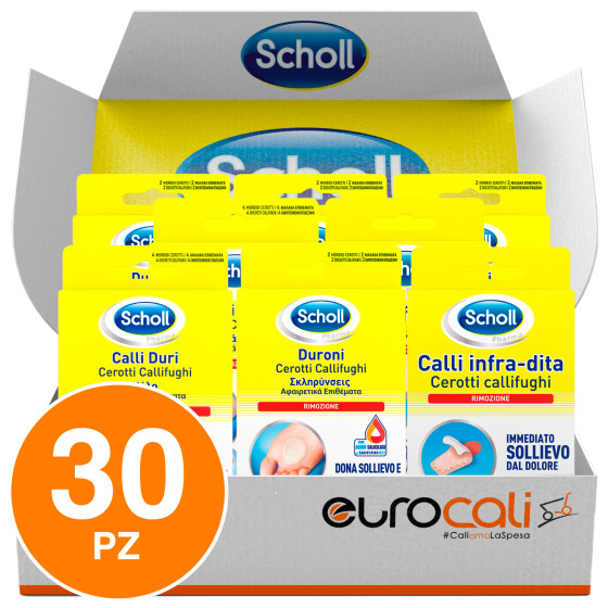 Scholl Cerotti Callifughi per Sollievo Immediato e Rimozione Sicura di Calli e Duroni su Dita e Scholl Cerotti Callifughi per Sollievo Immediato e Rimozione Sicura di Calli e Duroni su Dita e