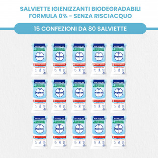 Napisan Salviette Igienizzanti Biodegradabili Extra Forti Sgrassanti Limone + Formula 0% Senza