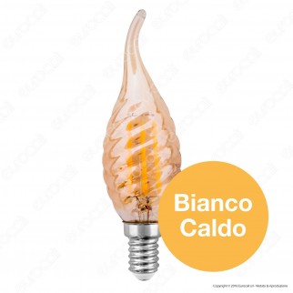 V-Tac VT-1947 Lampadina LED E14 4W Candela Fiamma Twist Filamento