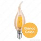 Immagine 2 - V-Tac VT-1949 Lampadina LED E14 4W Candela Fiamma Filamento Ambrata -