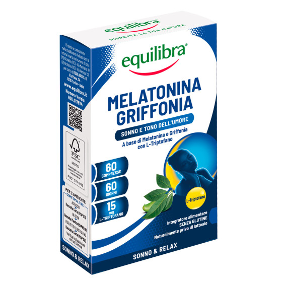 Equilibra Integratore per il Sonno ed il Relax Melatonina e Griffonia Equilibra Integratore per il Sonno ed il Relax Melatonina e Griffonia