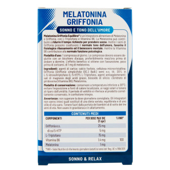 Equilibra Integratore per il Sonno ed il Relax Melatonina e Griffonia
