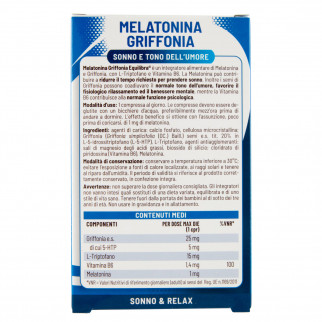 Equilibra Integratore per il Sonno ed il Relax Melatonina e Griffonia