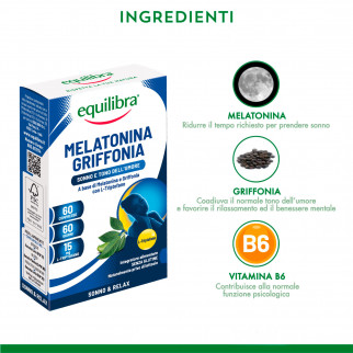 Equilibra Integratore per il Sonno ed il Relax Melatonina e Griffonia