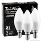 V-Tac VT-2076 Super Saver Pack 3x Lampadina LED E14 4.5W Candle Bulb Candela SMD - SKU 217263 / 217264 / 217265