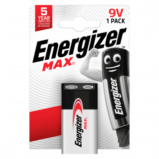 Energizer Max 6LR61 E-Block Transistor 9V Pila Alcalina - Blister da 1 Batteria