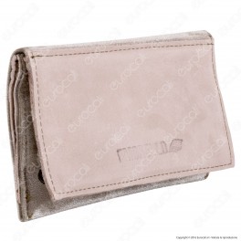 Il Morello Classic Portatabacco in Vera Pelle Beige e Velluto Verde