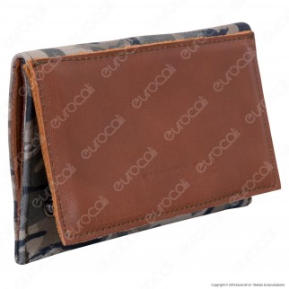 Il Morello Classic Portatabacco in Vera Pelle Sabbia e Neoprene