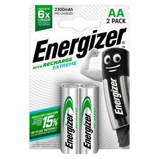 Energizer Accu Recharge Extreme HR6 Stilo AA Mignon 1.2V Pile Ricaricabili 2300mAh - Blister da 2
