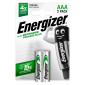 Energizer Accu Recharge Power Plus HR03 Mini Stilo AAA Micro 1.2V Pile Ricaricabili 700mAh - Blister da 2 Batterie