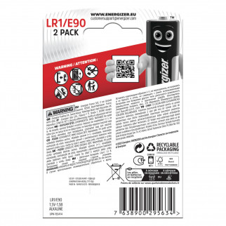 Energizer Max LR1/E90 Miniature 1.5V Pile Specialistiche Alcaline - Blister da 2 Batterie