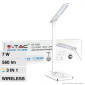 V-Tac VT-7505 Lampada LED da Tavolo 7W Multifunzione Stazione Ricarica Wireless Dimmerabile Changing Color Bianca - SKU 218603