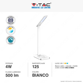 V-Tac VT-7505 Lampada LED da Tavolo 7W Multifunzione Stazione