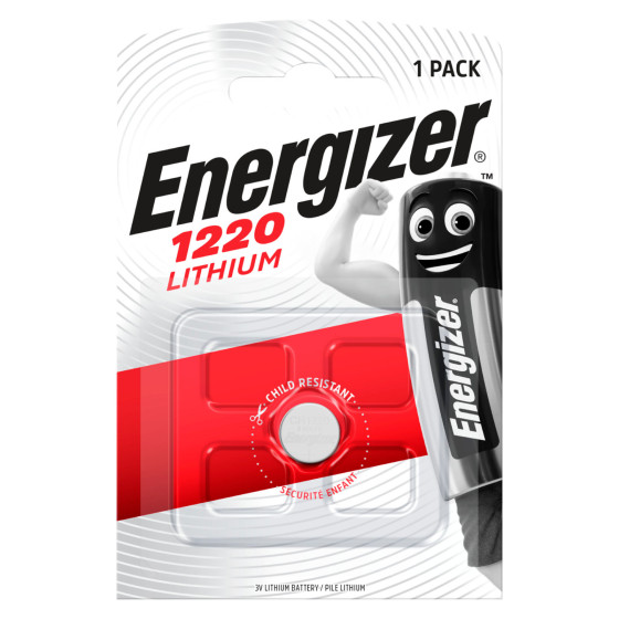Energizer Lithium CR1220 Bottone 3V Pila al Litio - Blister da 1 Batteria Li-ion Energizer Lithium CR1220 Bottone 3V Pila al Litio - Blister da 1 Batteria Li-ion