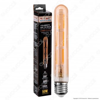 V-Tac VT-2006 Lampadina LED E27 6W Tubolare 6 Filamenti Ambrata - SKU