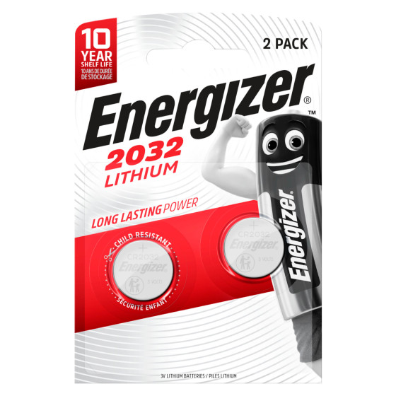 Energizer Lithium CR2032 Bottone 3V Pile al Litio - Blister da 2 Batterie Li-ion Energizer Lithium CR2032 Bottone 3V Pile al Litio - Blister da 2 Batterie Li-ion