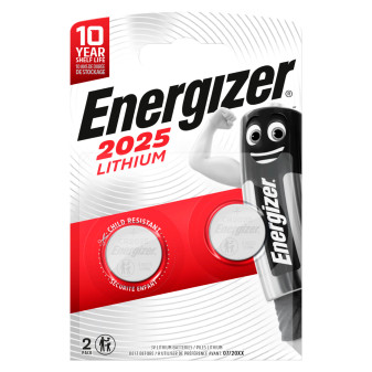 Energizer Lithium CR2025 Bottone 3V Pile al Litio - Blister da 2 Batterie Li-ion