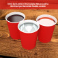 Immagine 2 - Bicchieri in Carta Riciclabile Colore Rosso da 200ml - Confezione da 25 Bicchieri