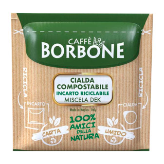 50 Cialde Compostabili Caffè Borbone Miscela Verde Dek Decaffeinato Incarto...