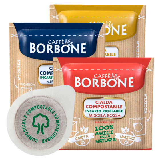 Kit Assaggio 8 Cialde Compostabili Caffè Borbone Gusti Assortiti Kit Assaggio 8 Cialde Compostabili Caffè Borbone Gusti Assortiti