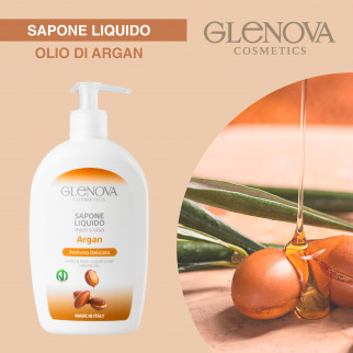 Glenova Cosmetics Sapone Liquido Mani e Viso Olio di Argan Profumo