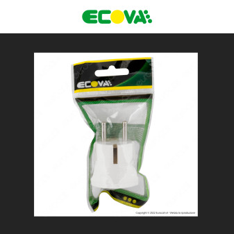 Ecova Adattatore Singolo Spina Standard Franco/Tedesco Schuko Presa Bipasso 10/16A 2P+T Colore