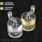 Immagine 2 - Champ High Grinder Tritatabacco 3 Parti in Metallo Skull and Leaf con Manovella e Coperchio