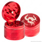 Grinder Tritatabacco 4 Parti in Metallo Sinner Colore Rosso