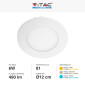 Immagine 5 - V-Tac VT-607-RD Pannello LED Rotondo 6W SMD da Incasso con