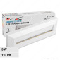 V-Tac VT-1162 Punto Luce LED SMD 3W Segnapasso Rettangolare a Parete IP65 Bianco - SKU 211326
