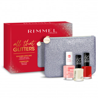 Rimmel London All That Glitters Pochette con Smalto Stronger Nail e Smalti Super Shine 315 Queen of