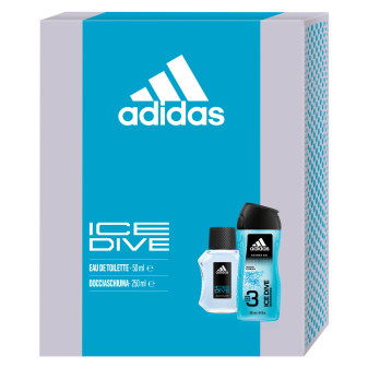 Adidas Ice Dive Confezione Regalo con Refreshing Shower Gel 3in1 da 250ml + Profumo Eau de Toilette