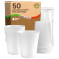 Bicchieri in Carta Riciclabile Colore Bianco da 166ml - Confezione da 50 Bicchieri