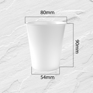 Bicchieri in Carta Riciclabile Colore Bianco da 240ml - Confezione da 50 Bicchieri