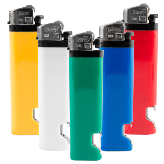 Prof Accendini Elettronici Color Flint Bottle Opener a Tinta Unita con Cavatappi Apribottiglia - Prof Accendini Elettronici Color Flint Bottle Opener a Tinta Unita con Cavatappi Apribottiglia -