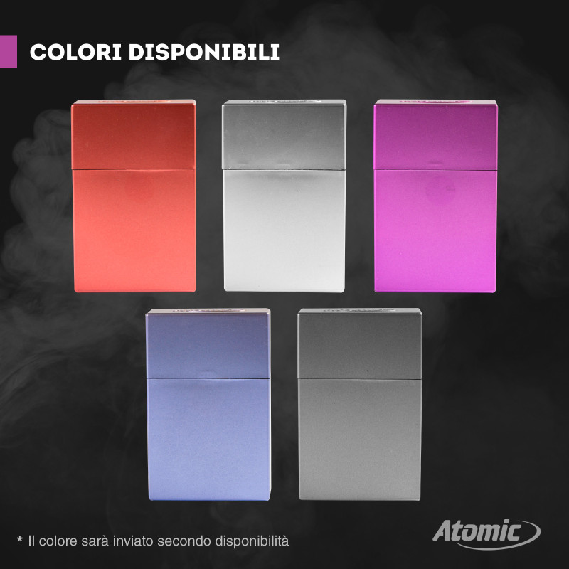 Portasigarette In Alluminio - 3 Pezzi Con Coperchio Magnetico, Grigio, Rosa Oro E Oro - Foto 9