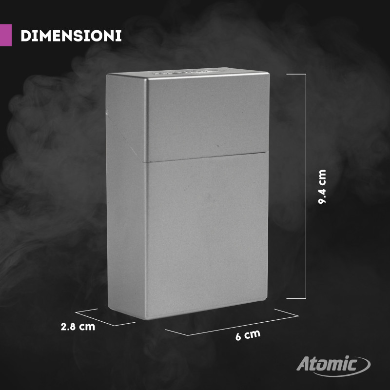 Portasigarette In Silicone Con Chiusura Magnetica - Grigio, Per 20 Sigarette