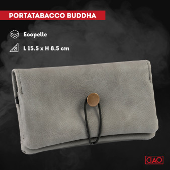 Ciao Portatabacco Buddha Astuccio in Ecopelle Morbida a Tinta Unita per Tabacco Filtri e Cartine
