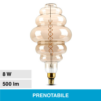 V-Tac VT-2188D Lampadina LED E27 8W Bulb S200 Smoky Filament Dimmerabile...