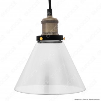 V-TAC VT-7185 Lampadario in Vetro Trasparente con Portalampada per