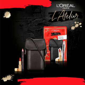 L'Oréal Paris L'Atelier Rossetto Satin Color Riche 342 Cherry Crystal + Matita Occhi Le Khol