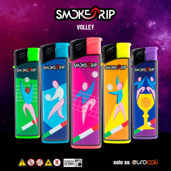SmokeTrip Large Accendini Elettronici Grandi Fantasia Volley - Serie da 5 Accendini