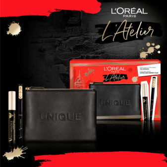 L'Oréal Paris L'Atelier Confezione Regalo con Voluminous Extra-Black Mascara + Eyeliner Perfect